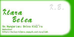 klara belea business card